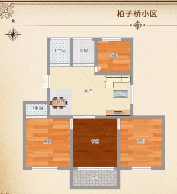 柏子橋小區(qū)5樓全明超大廳 4室東邊套92萬！
